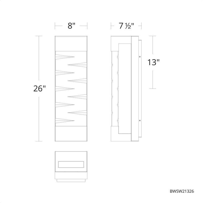 Labyrinth LED Outdoor Flush Mount, 26" H x 8" W x 7.5" D
