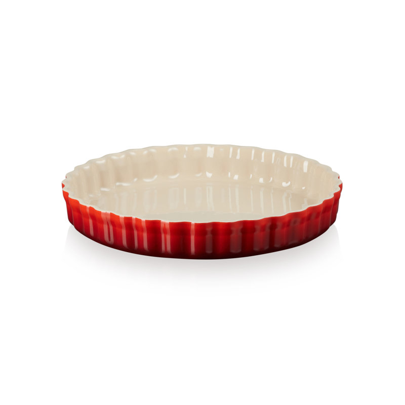 Le Creuset Stoneware Fluted Flan Dish 28cm, Cerise