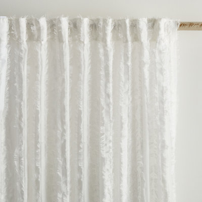 Rideaux transparents en lin mélangé avec passe-tringle, ensemble de 2