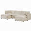 Canapé modulaire en U avec repose-pieds réversible, canapé d'angle convertible 5 places, canapé moderne minimaliste doux pour le salon, blanc