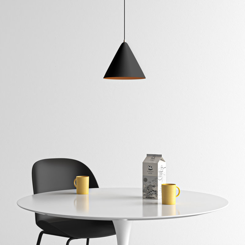 Oaklee 1 - Light Single Pendant, Shiny Black, 18" H x 14" W x 14" D
