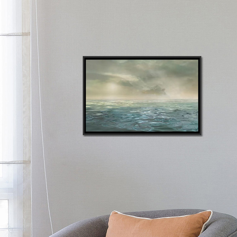 « brumey matinée », impression sur toile, H 18 po x l 26 po x P 1,5 po, Toile avec cadre noir, Pas de tapis
