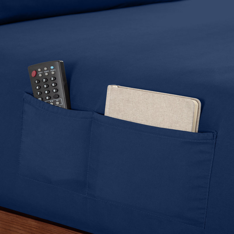 Drap-housse à double poche, Bleu, Drap-housse grand