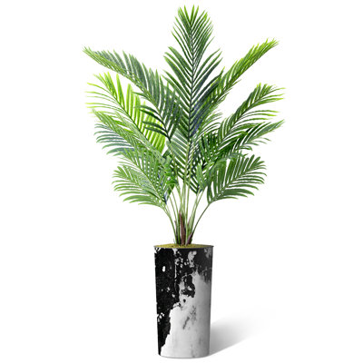 Artificial Tree In Planter, Fake Areca Tropical Palm Silk Tree Home Decoration (Plant Pot Plus Tree)