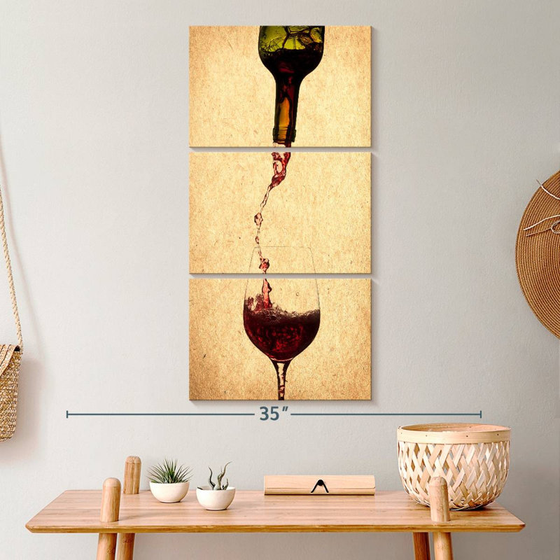 «Versing Wine», reproduction sur toile, H 15 po x l 32 po x P 1,25 po
