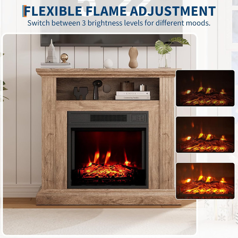 32" Electric Fireplace Media Console with 18" Insert