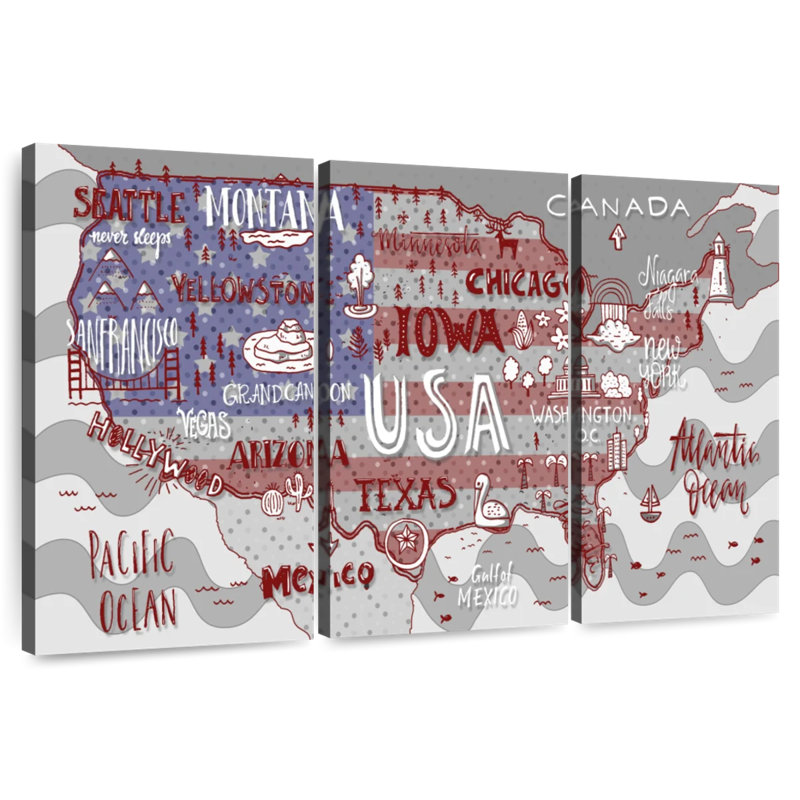 Carte patriotique des États-Unis Keiri, H 20 po x l 33 po