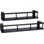 Ensemble de 2 tablettes murales en bois avec finition noire - 23,5 x 3,75