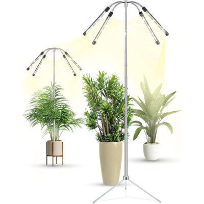 Grow Lights For Indoor Plants Full Spectrum,15-62 Inches Height Adjustable Dsektop And Standing Plant Growing Lights With Detachable Tripod Stand For Large And Small Plants, Auto On/Off Timer