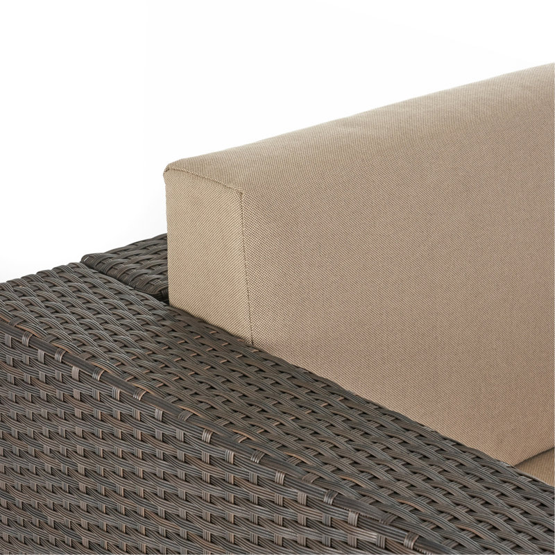 Chaise d'extérieur pivotante avec coussins, Coussin beige / structure brune, Oui