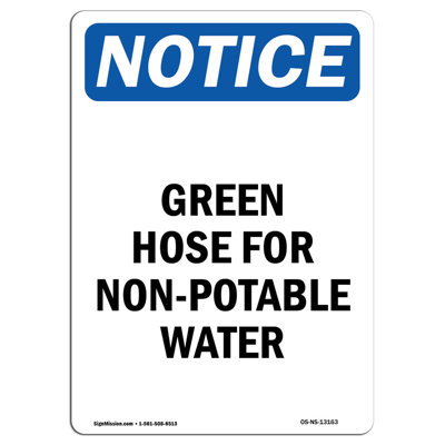 Green Hose for Non-Potable Water Sign