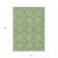 Tapis intérieur / extérieur géométrique lavable 5 pi x 8 pi vert et ivoire