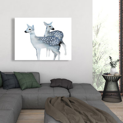 Blue Fawns - Wildlife Classic Blue Canvas for Home Decor