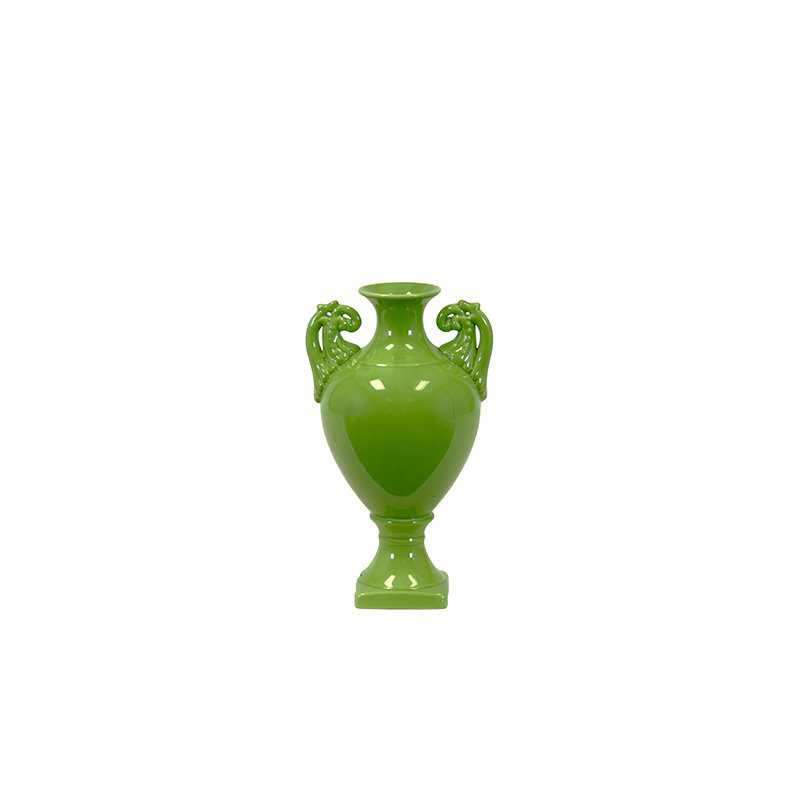 Ceramic Pot White, Green