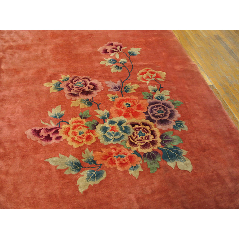 Tapis art déco antique chinois en laine nouée à la main