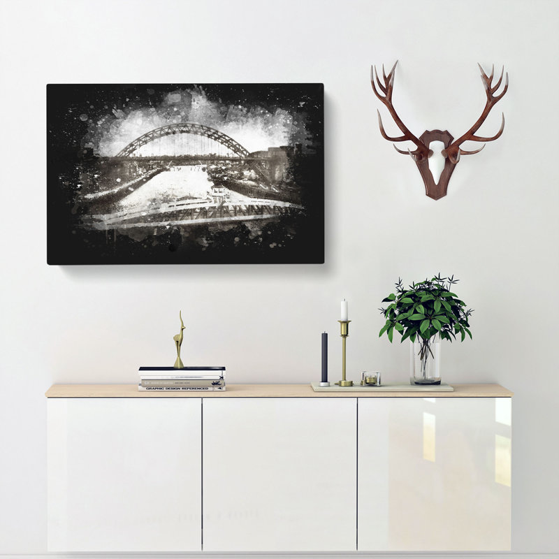 Tyne Bridge Linking Newcastle - Wrapped Canvas Graphic Art Print, 60cm H x 91cm W x 3cm D