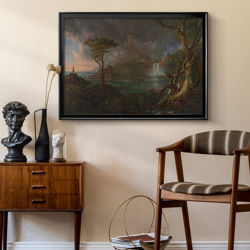 «The Course of Empire: The Savage State» (doublon de THC9.) - Thomas Cole, toile tendue avec châssis, 1834, 22,5 x 30,5, Noir