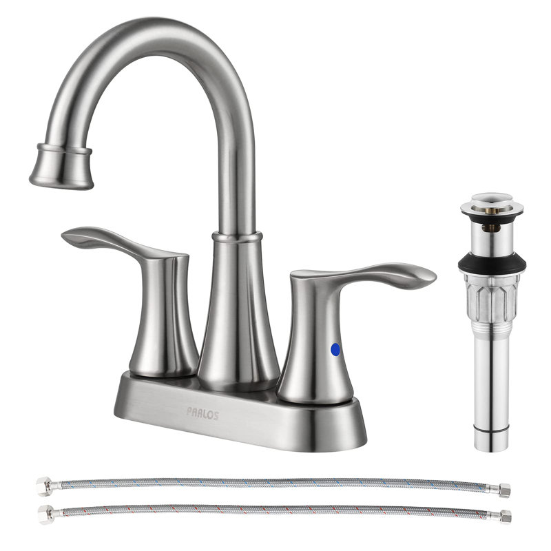 Single-Hole 2-handle Bathroom Faucet with Drain Assembly, Brushed Nickel