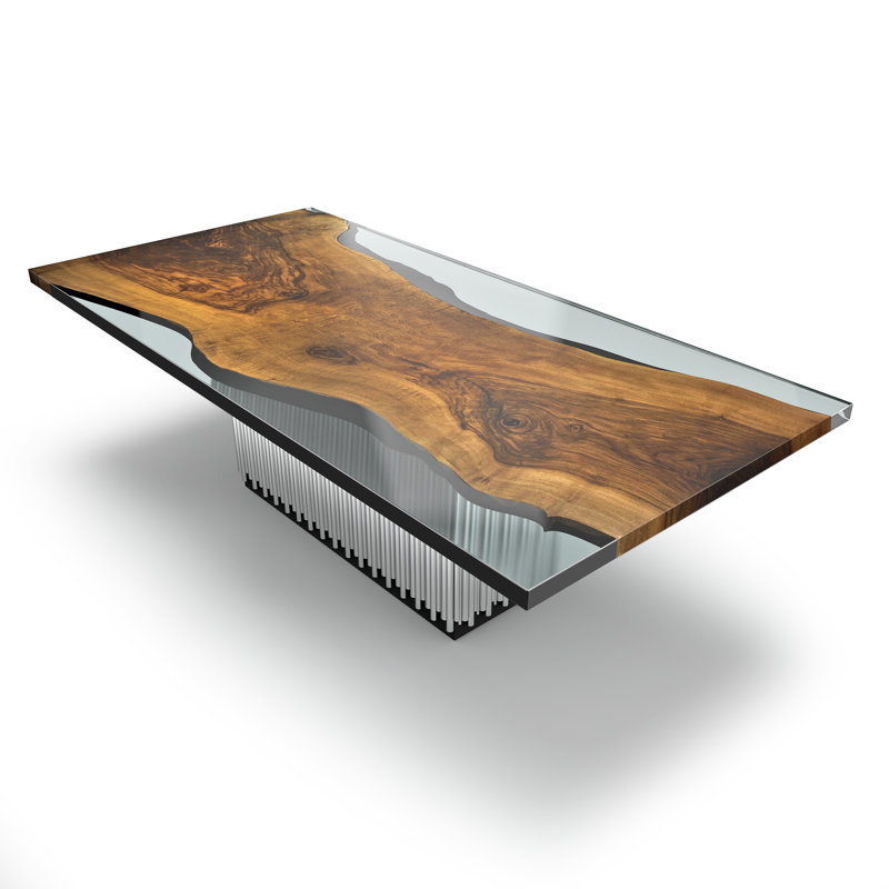 Camenta Walnut Wood Dining Table, 29.5" H x 42" W x 72" L