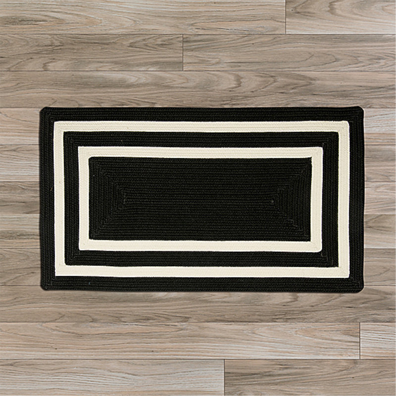 Tapis intérieur / extérieur noir / blanc Cisbrough, Rectangle de 2 pi x 3 pi