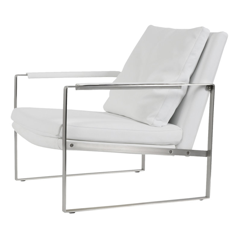 Fauteuil Zara, Similicuir blanc