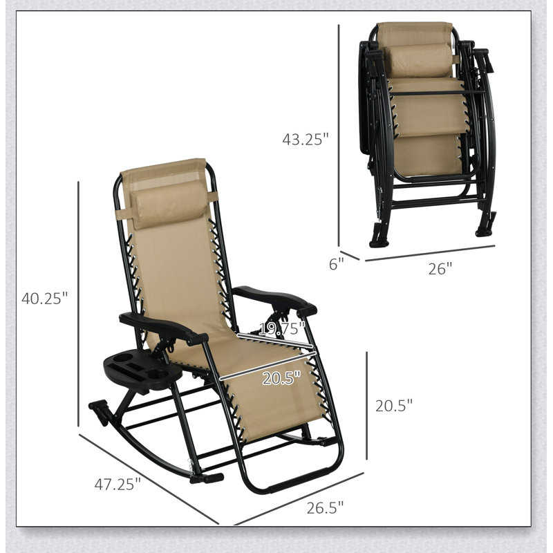 Tilliah Steel Outdoor Lounge Chair, Brown
