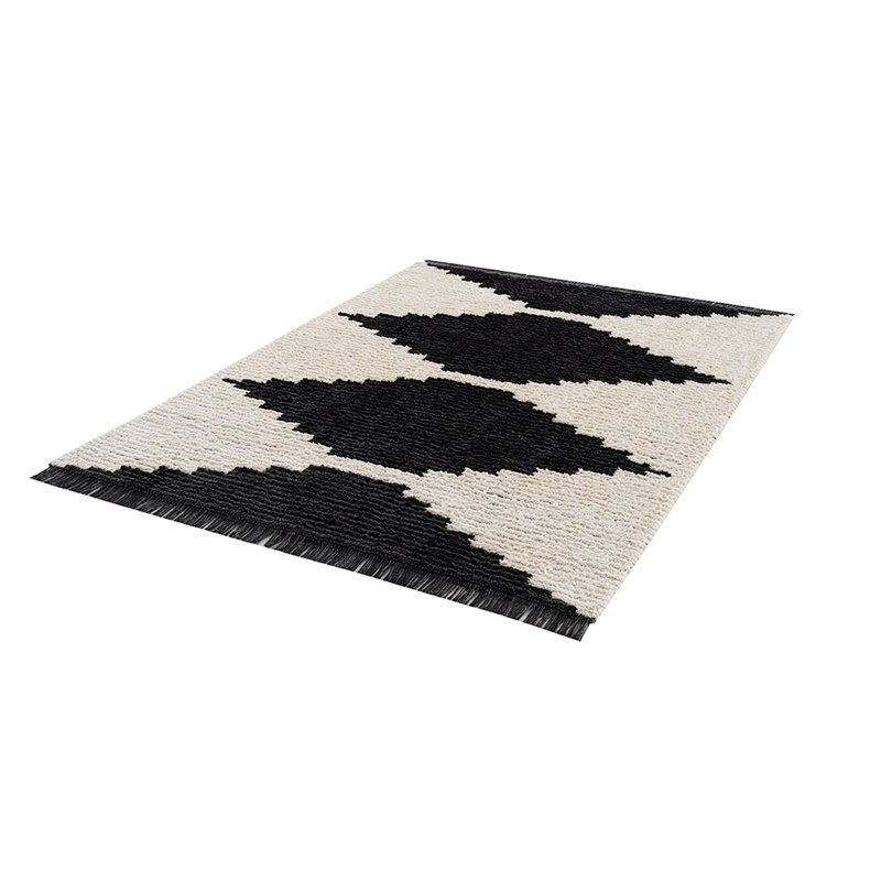 Area Rug, Black & Ivory Modern