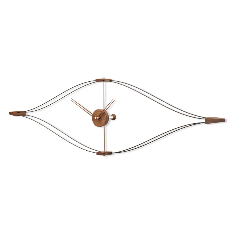 Look Analog Wall Clock, Black/Walnut, Large