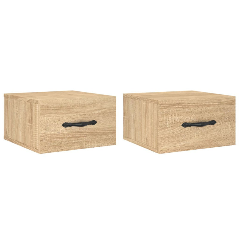 Courtnie 35cm W Manufactured Wood Bedside Table, Sonoma Oak