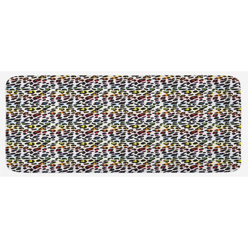 Glam Animal Print Synthetic Kitchen Mat