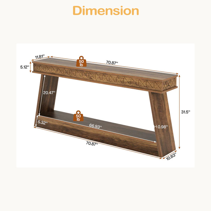 Two-Tiered Sofa Table,Versatile Entryway Table,Console Table