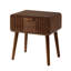 Table de chevet cannelée en bois avec tiroir simple 19,7 po