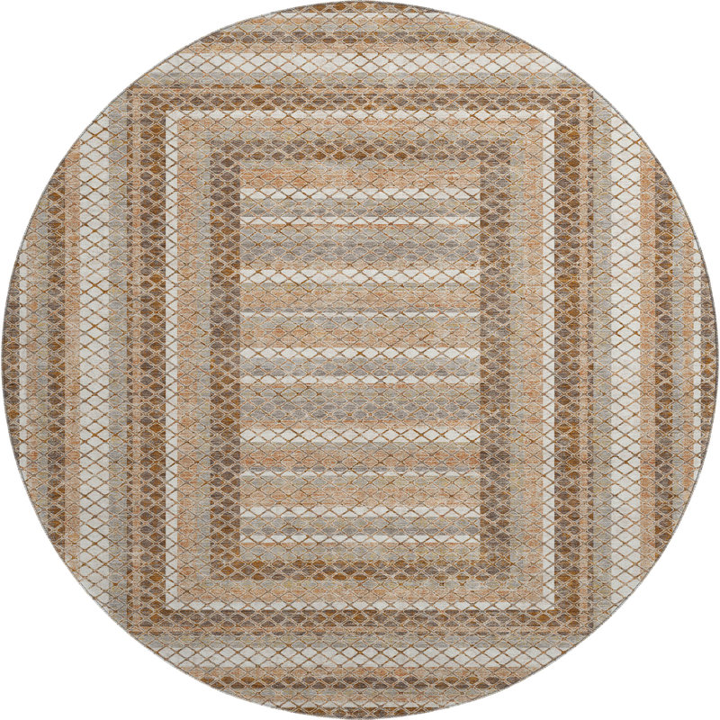 Premium Machine Washable Ariel Geometric Rug, Round 8'