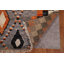 Tapis unique gris anthracite / orange en laine nouée à la main 6 pi 10 po x 9 pi 10 po New Age
