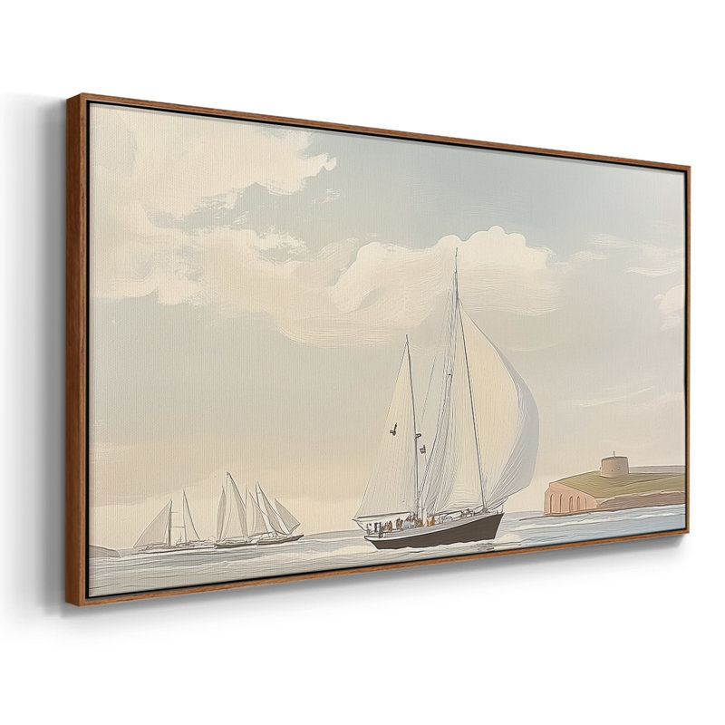Série nautique-XLV- Toile tendue avec châssis tendue - Prêt à accrocher, Noyer, H 17 po x l 33 po