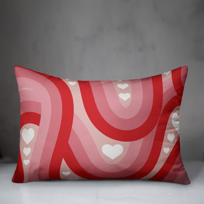 Swirly Heart Pattern Throw Pillow