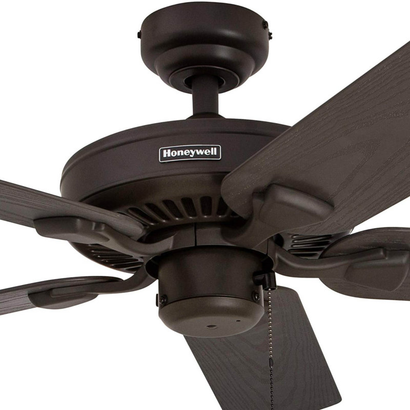 Belmar 52" Ceiling Fan with Pull Chain, Bronze with Mahogany Blades