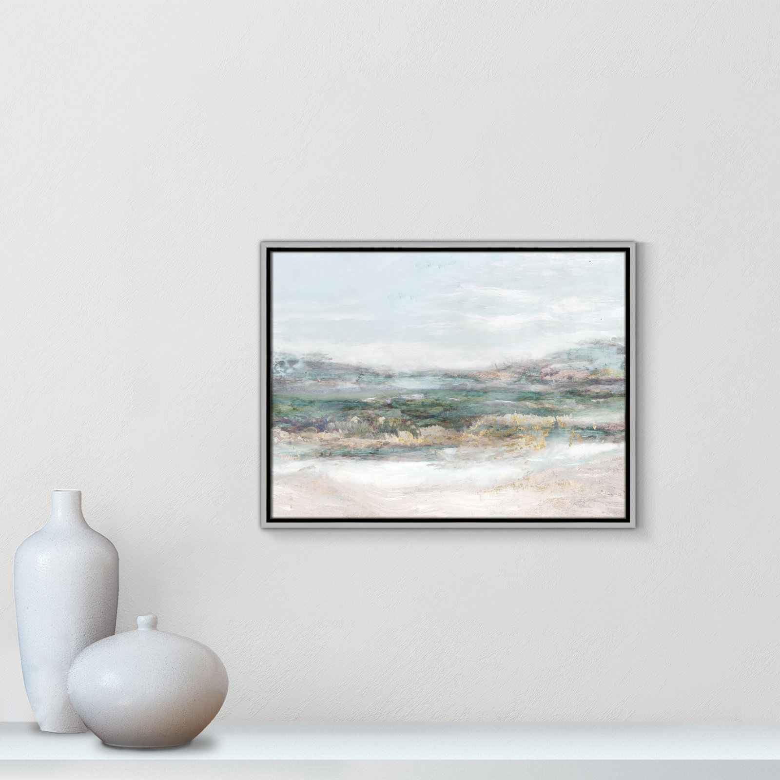 Dazzling by Matina Theodosiou - Painting Print on Canvas, Silver Framed Canvas, No Mat, 19.5" H x 25.5" W x 2" D