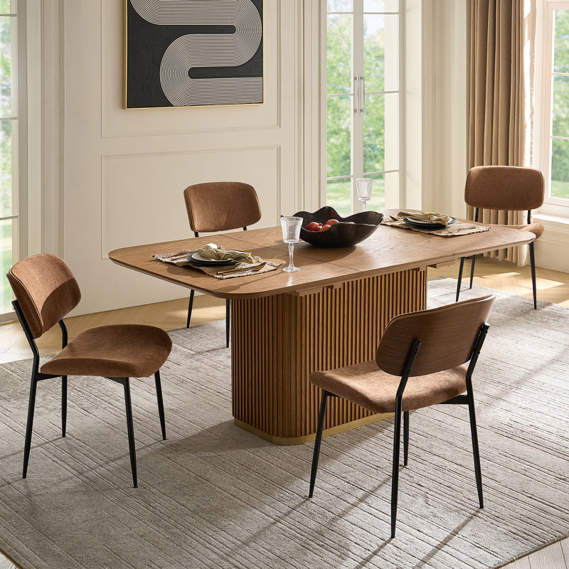 Ensemble de chaises de salle à manger à coussin de siège moderne en tissu l 20,75 po Balloo, 4, Chameau