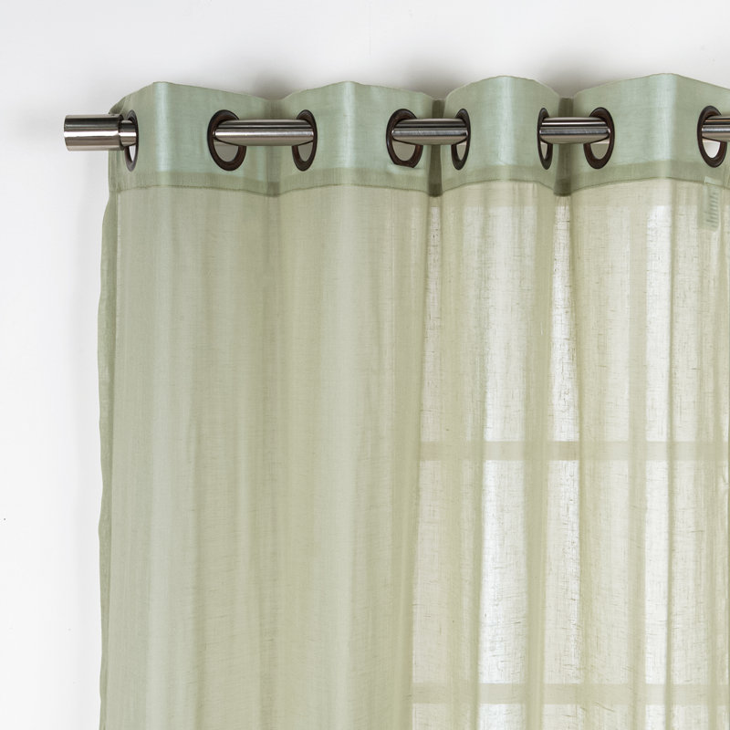 Paire de rideaux semi-transparents avec œillets Taumsauk, L 52 po x L 84 po, Reseda