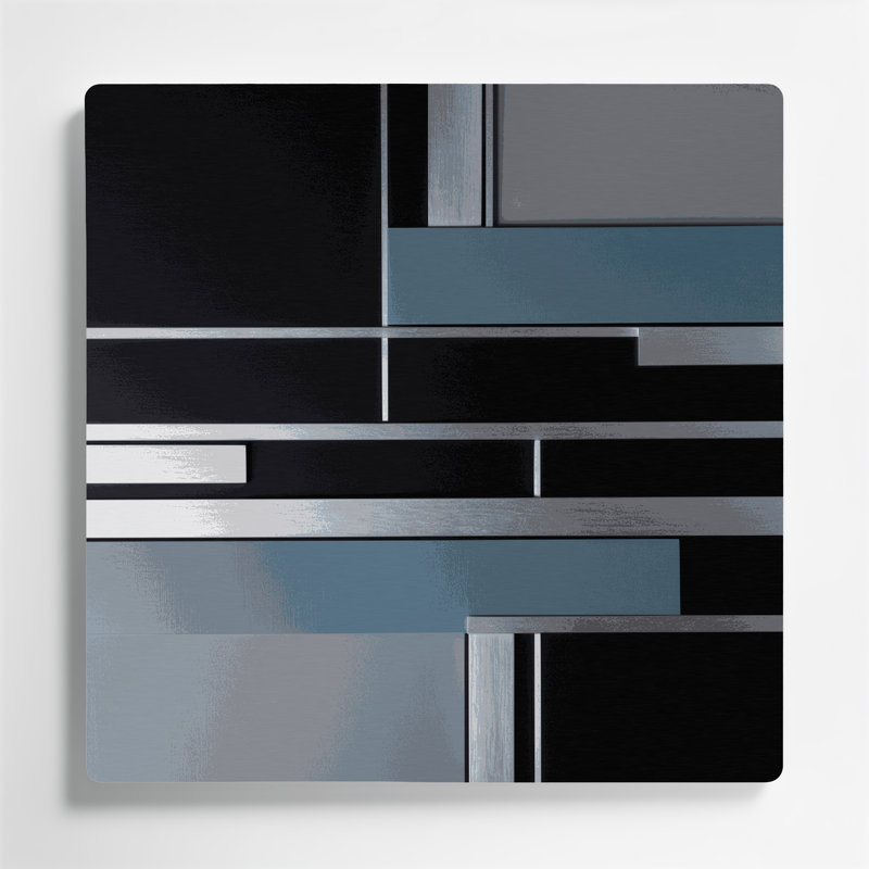 Minimalisme 47, art mural gris en métal, H 12 po x l 12 po