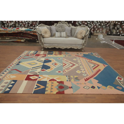 Colourful Geometric Kilim Oriental Area Rug 8x10