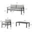 Ensemble de conversation The Canapé en aluminium avec table basse, 2 fauteuils d'appoint et causeuse (4 pièces)