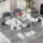 Ensemble de salle à manger rectangulaire à piédestal avec chaise tissée-919123655-919123662-919123660