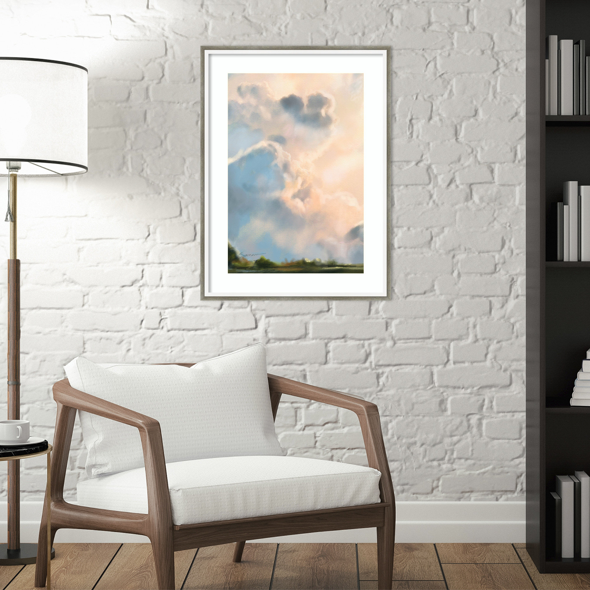 Cloud I by Mary Sparrow, Silver Framed, 30" W x 41" H x 2" D