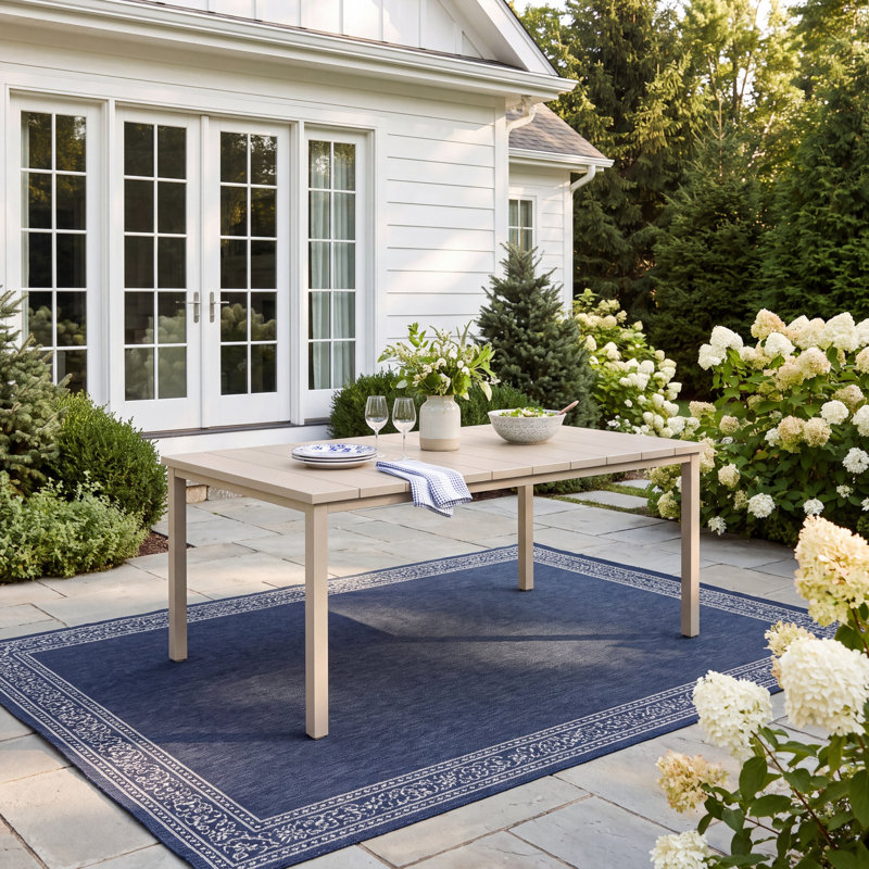 Outdoor Rectangular Dining Table, Cream
