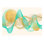 Murale abstraite pelez et collez - Vagues de paillettes turquoise