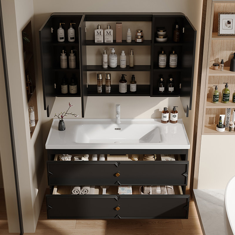 Armoire de salle de bain française de style crème minimaliste