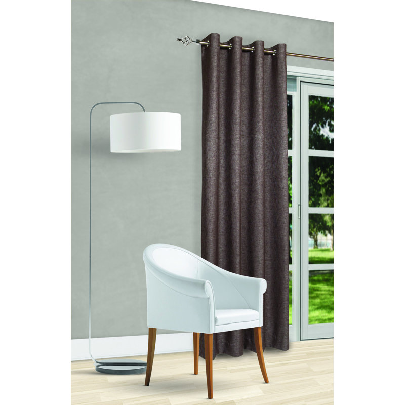 Panneaux de rideaux à oeillets isolants et occultants de chambre unie Brezza, Anthracite