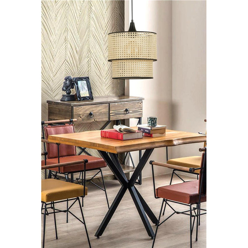 Lustre bohémien en rotin 27,6 po x 11,0 po | Hauteur réglable, douille E27, 40 W maximum | Corps en rotin élégant avec métal peint au four statique, parfait pour les décors scandinaves et du sud-ouest, solution d'éclairage élégante